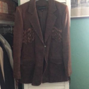 Gorgeous brown fringe leather coat never worn